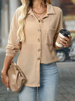 Waffle Knit Button-Down Shirt