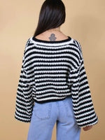 Oversized Striped Drop Shoulder Sweater