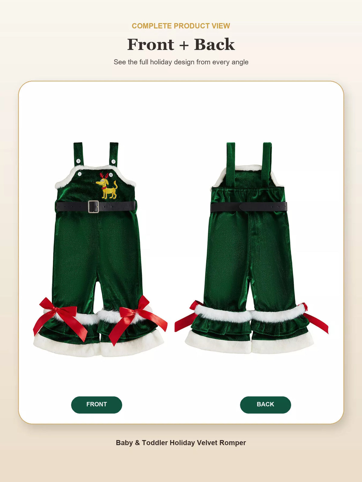 Children's Santa Baby Velvet Christmas Overalls