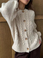 Cable Knit Button-Down Cardigan