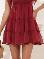Ruffled Square Neck Tiered Dress