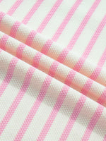 Stripe Ruffled Short Sleeve Patchwork Blouse