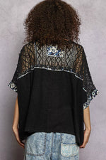 POL Floral Patchwork Lace Accent Blouse