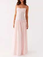 Ruched Spaghetti Strap Maxi Dress