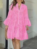 Full Size Eyelet Ruffled Hem Tiered Dress Plus Size