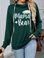 Contrast Letter Graphic Drawstring Long Sleeve Hoodie