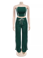 Sleeveless Tube Top and Wide Leg Pants Set