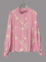 Floral Embroidered Button Down Shirt
