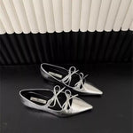 Bow Point Toe Block Heels Pumps
