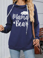 Contrast Letter Graphic Drawstring Long Sleeve Hoodie