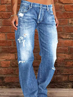 Full Size Distressed Raw Hem Jeans Plus Size