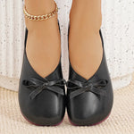 Bow Round Toe Flats Slip-Ons