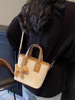 Embossed Pattern Crossbody Bag with Dog Charm