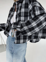 Oversized Plaid Button Up Shirt