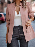 Slim Fit Open Front Blazer