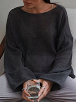 Boat Neck Dropped Shoulder Sweater