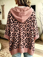 Drawstring Leopard Hooded Sweater