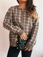 Plaid Pattern Zip Up Cardigan