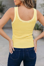 Stripe Ribbed Knit Slim Tank Top