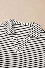 Stripe V Neck Tee and Casual Shorts Set