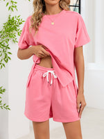Round Neck Short Sleeve T-Shirt and Shorts Set