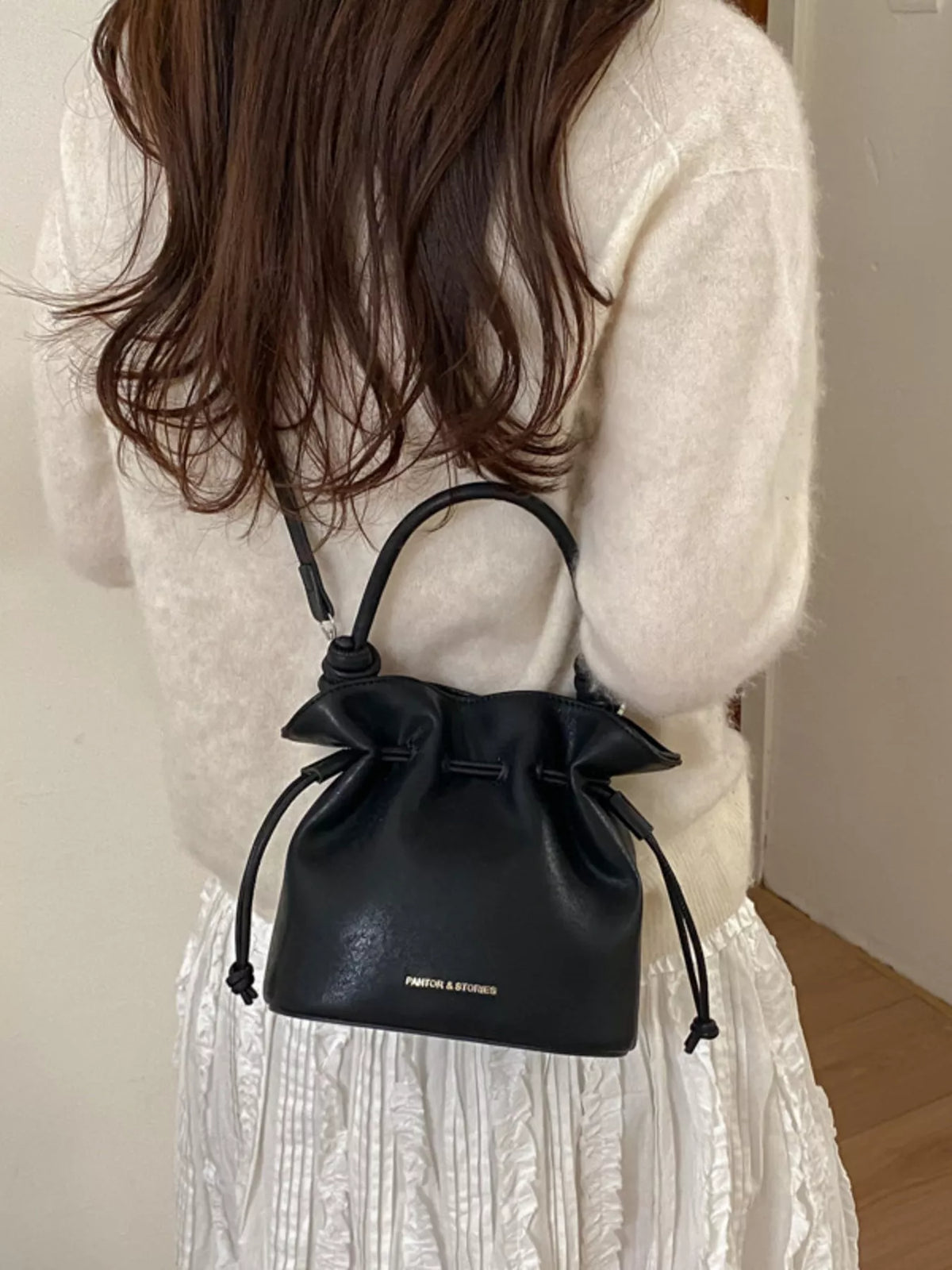 Drawstring Bucket Crossbody Bag