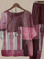 Printed Half Sleeve Top and Pants Set