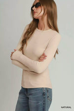 Umgee Brushed Rib Long Sleeve Top