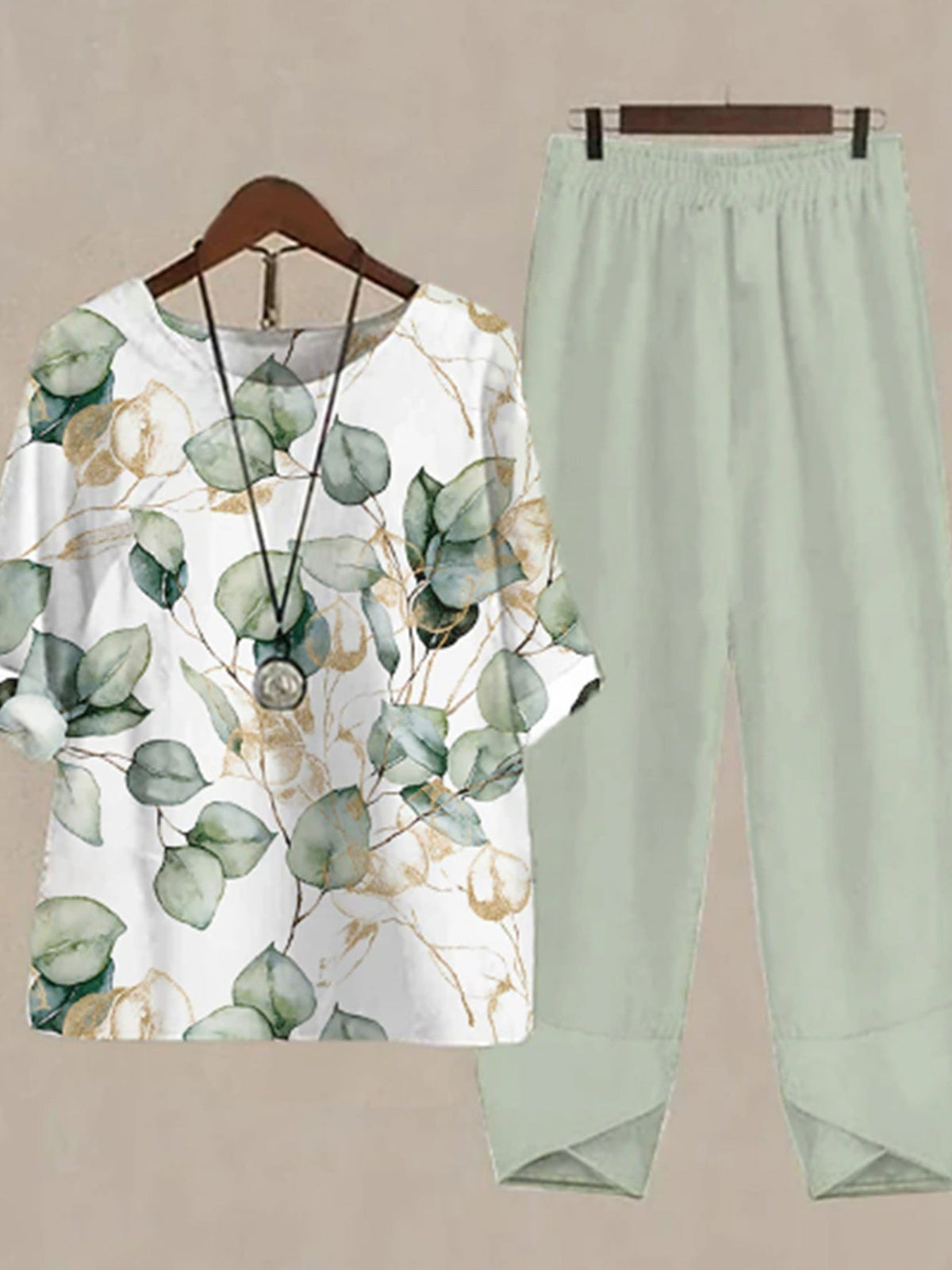 Printed Half Sleeve Top and Pants Set