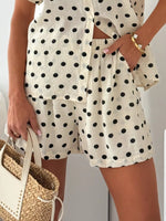 Polka Dot Button Up Shirt and Shorts Set