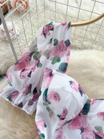Floral Print Ruffle Hem Midi Dress