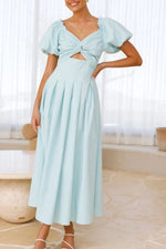 Sweetheart Neck Puff Sleeve Dress