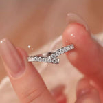 925 Sterling Silver Moissanite Geometric Ring