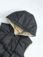 Longline Padded Hooded Vest Coat