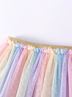 Children's Mermaid Tail Tee & Rainbow Tulle Skirt Set