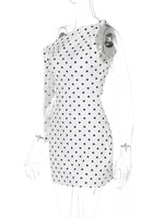 Polka Dot Sleeveless Mini Dress with Bow Accents