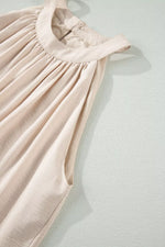 Hollowed Floral Lace Hem Patchwork Loose Halter Summer Dress