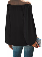 Full Size Off-Shoulder Balloon Sleeve Blouse Plus Size