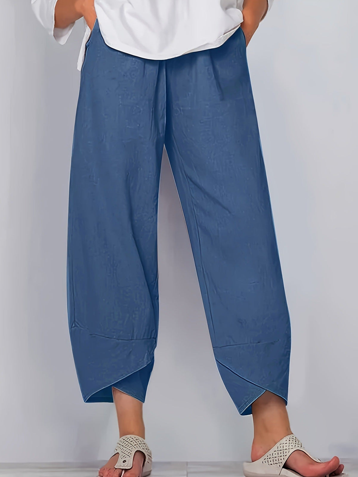 Elastic Waist Pants with Pockets