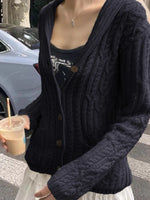 Cable Knit Button Up Cardigan