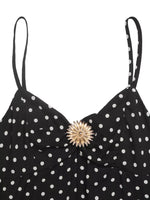 Polka Dot Ruffle Hem Spaghetti Strap Dress