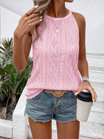 Openwork Grecian Neck Tank
