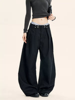 Plus Size Pleated Detail Wide-Leg Pants