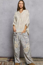 POL Floral Embroidered Top with Trim Edge