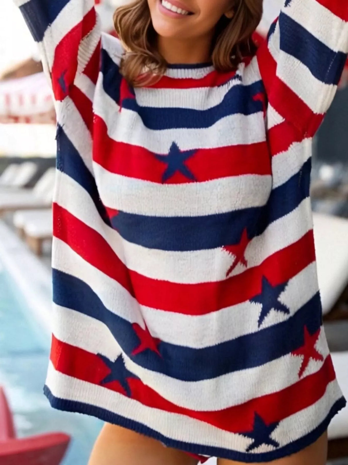 Stars and Stripes Long Sleeve Sweater