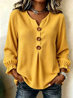 Waffle Knit Long Sleeve Top