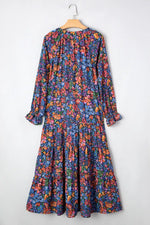 Floral Print Flounce Sleeve Dress