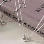 Double Strand 925 Sterling Silver Necklace