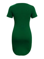 Round Neck Short Sleeve Mini Tee Dress