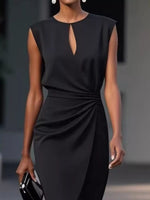 Ruched Waist Sleeveless Dress